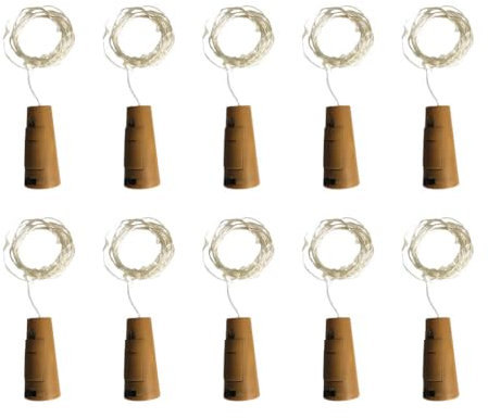 siduytin 10pack/lot Fairy Lights for Wine Bottles Magical Atmosphere with Easy-to-Operate Cork Lights Plastic Wine Bottle Light, Green