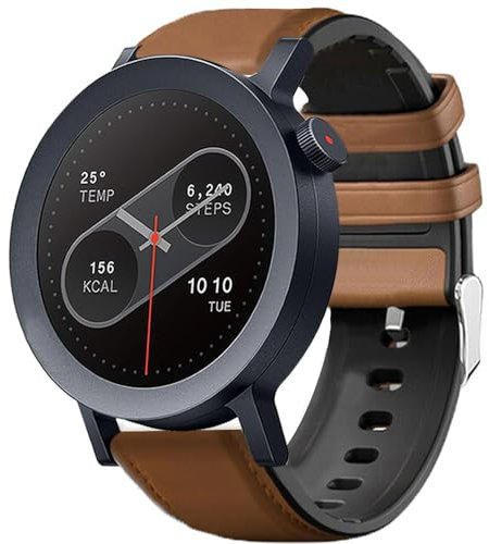 Blueshaweu Bracelet de rechange classique de 22 mm compatible avec la montre connectée CMF by Nothing Watch Pro 2 1,32, en cuir et silicone classique pour CMF Watch Pro/CMF Watch Pro 2