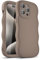 LoeoeL Girly Case for iPhone 15 Pro Max Silicone, Wavy 15 Pro Max Phone Case for Women, Curly Wave Cute Y2k Ripple Aesthetic Design, Slim Soft Rubber Jelly Camera Protection Case, Brown Fall