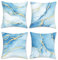 Bonhause 4er Set Kissenbezüge Marmor Blau Gold 45 x 45 cm Modern Abstrakt Dekorative Kissenhülle Zierkissenbezüge für Sofa Schlafzimmer Wohnzimmer Auto Zuhause Dekoration