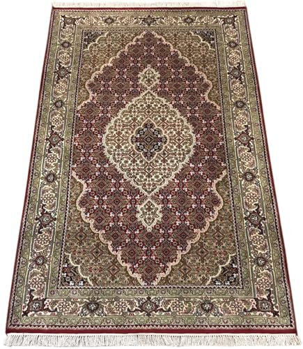 Teppich Handgeknüpfter Orientteppich Täbriz Mahi Bidjar Rot 120x185 cm M8 M11