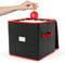 CKB LTD Caja de almacenamiento para bolas de Navidad, color rojo y negro, cubo V2 con compartimentos, almacena hasta 64 bolas, adornos de Navidad y decoración de loft, contenedor de 33 x 33 cm