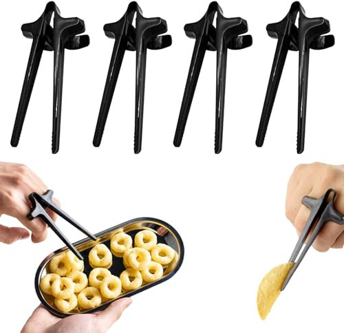 4 Stück Fingerstäbchen Für Gamer,Hand-Free Snack Finger Chopsticks,Finger-Essstäbchen Für Chips,Fingerzange,Stäbchen Zum Essen Für Gamer-Kunststoff-Snack-Lebensmittelzangenklemmen Faule Hilfsstäbchen