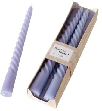 Stabkerze Twisted Kerze 6er-SET Hell Lila Tischdekoration Deko Dekoration Echtwachskerzen Geburtstagskerze Partydekoration Echtwachs Farbig Höhe: 20 cm