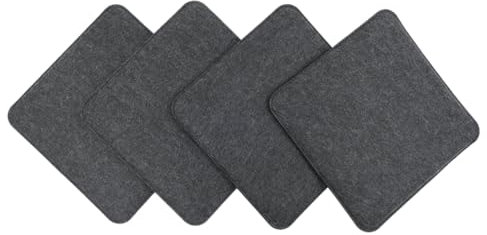 CB Home & Style Filz Sitzkissen Stuhlkissen Polster Auflage Kissen 4er Pack rund oder eckig (Dunkelgrau, Eckig - 35x35cm)