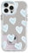 NITITOP Compatible with iPhone 15 Pro Case Cute Glossy Mirror Love Heart Pattern for Women Girls Blue Lens Bezel Design Shockproof Silver Protective Phone Cover - Blue Heart