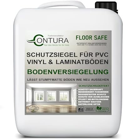 Contura Bodenversiegelung Vinyl Laminat PVC Parkett Boden Versiegelung Imprägnierung Fußbodensiegel Lack (1, 2,5 Liter)