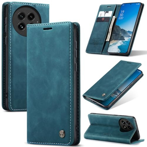 Cracedily Coque pour OnePlus 13 Pochette, Etui Protection Housse Premium en Cuir PU, Etui à Rabat Pochette de Portefeuille Étui pour OnePlus 13 Case, Bleu Vert