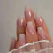Ztcily Faux Ongles avec Paillettes, Faux ongles Long French Manucure, Faux Ongles Rose avec Colle Femme Fille, Idée Cadeau Noël Nouvel An Saint Valentin Mariage