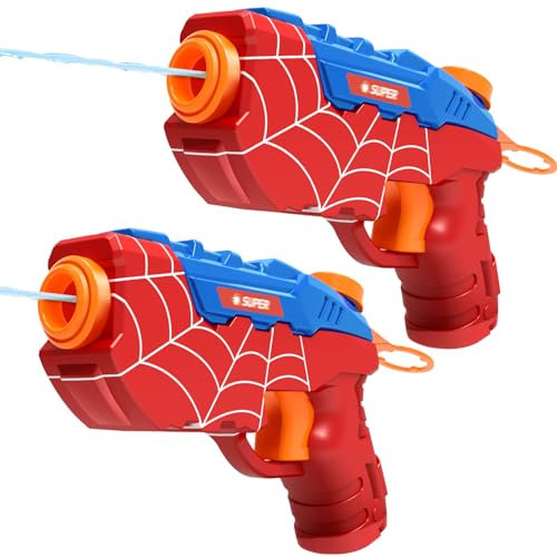 2 Pack Water Pistols for Kids, Squirt Water Guns Cool Small Manual Water Gun, Party Favors Swimming Pool Beach Outdoor Water Gun Toys, Ideal Summer Gifts for Boys Girls 3 4 5 6 7 8