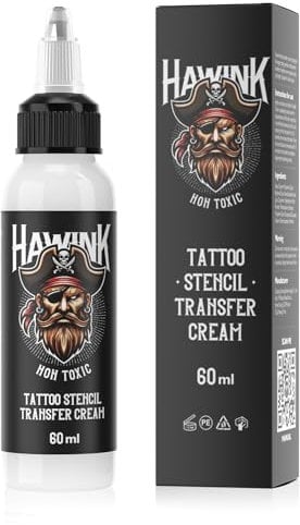 HAWINK Tattoo Transfer Gel Creme 2oz (60ml) Tattoo Balsam für Tranferpapier Maschine Transfer Seife Tattoo Zubehör T308EU-60ML