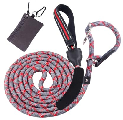 Slip Rope Dog Lead 1.8m – Reflective,No Collar Needed,Bag Dispenser