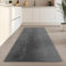 Carpetsale24 Kurzflor Teppich Läufer Flur 80 x 250 cm Grau - Teppich Waschbar, rutschfest, Weich, modern einfarbig Design - für Wohnzimmer, Schlafzimmer, Küche, Esszimmer
