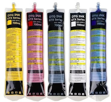 700 Ml DTG-Textiltinte Mit Chips, Dem Drucker Kompatibel Mit Brother GTX422 GTX423 GTX425(1Set)