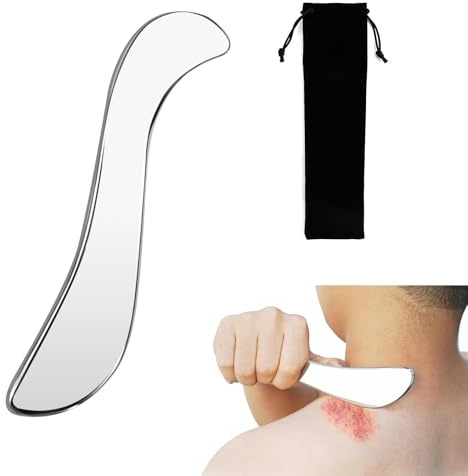 HARY Gua Sha Edelstahl Gua Sha Schaber Faszien Tool, Massagewerkzeug für Muskelentspannung & Lymphdrainage – Effektiv für Gesicht, Nacken, Rücken, Schultern & Beine, langlebiges Edelstahl-Massagegerät