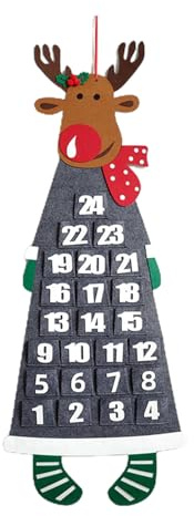 Weihnachten Adventskalender Countdown Kalender Santa Elch Weihnachtskalender Ornament für Wand 2024 Neujahr Home Dekorationen Advent