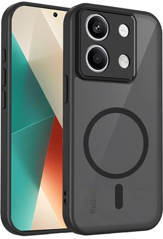 BORYA Custodia Magnetica per Xiaomi Redmi Note 13 Pro 5G / Poco X6 5G, Protezione Antiurto e Anti Caduta di Livello Militare, Cover con Retro Traslucido Opaco Ultra Sottile - Nera