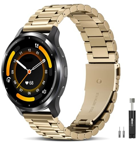 Wizvv 18mm Metall Armbänder Kompatibel mit Garmin Venu 3S/2S Armband, Edelstahl Metall Uhrenarmband für Vivoactive 4S/Forerunner 265S Herren Damen