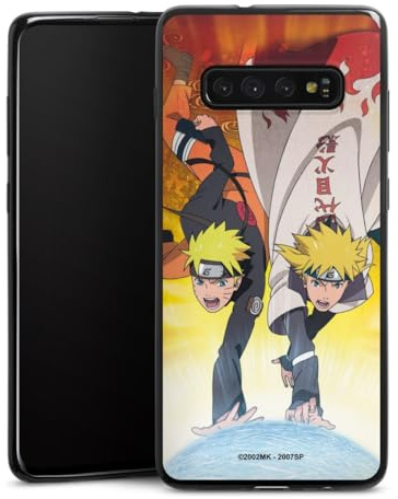 Slim Case extra dünn kompatibel mit Samsung Galaxy S10 Plus Silikon Handyhülle schwarz Hülle Minato Namikaze Offizielles Lizenzprodukt Naruto Shippuden