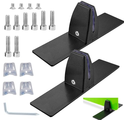 2 Stück T-Förmige Schreibtisch Trennwandklemme, Aluminiumlegierung Büro Schreibtisch Trennwand Clip Verstellbare Trennwand Basishalterung Klemmhalter Tischklemme für 2-25mm Dicke Partition (Schwarz)