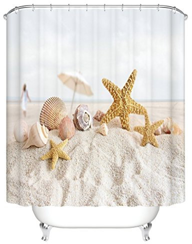 Qilerongrong Badezimmer Duschvorhang, Top Qualität Anti-Schimmel Duschvorhänge Digitaldruck inkl. 12 Duschvorhangringe, 180x180cm