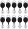 Ymai 10er-Pack ID Card Badge Clips für Ausweiskarten, Schlüssel und Ausweishalter mit Gürtelclip und Ausweis-JoJo (Schwarz)