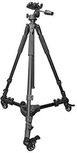 Ultimaxx Trípode profesional resistente con ruedas ajustables para todas las cámaras y videocámaras