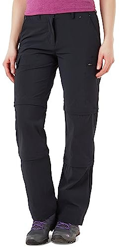 Peter Storm Women’s Ramble II Water Resistant Double Zip Off Trousers with Six Pockets, Women's Walking Trousers, Women's Hiking & Outdoor Recreation Clothing, UK, Waist 31 Inseam 29, Black