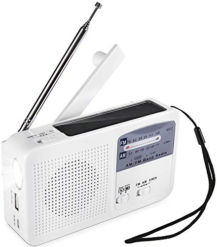 Tragbare Notradio Solar Radio Dynamo Power Wiederaufladbare Handkurbel FM AM Radio LED Taschenlampe Sirene Tragbare Handy Ladegerät Power Bank für Camping Survival Reisen