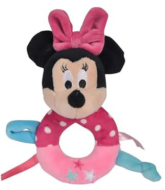 Simba 6315876392 - Disney Minnie Maus Ringrassel, bunt, 14cm, ab den ersten Lebensmonaten geeignet, Babyspielzeug, Rassel, Micky Mouse