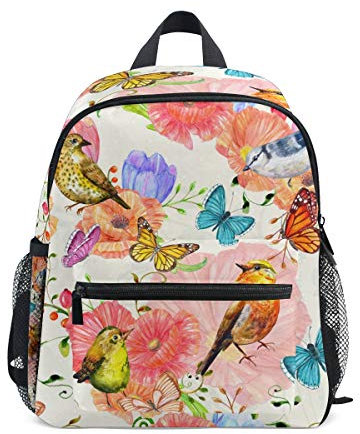 Kinderrucksack Blumen und Vögel Kindergarten Vorschule Tasche für Kleinkind Mädchen Jungen