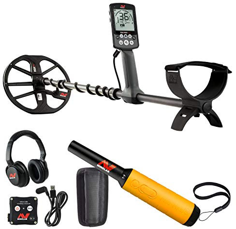Minelab Equinox 800 All-Terrain Waterproof Multi-Purpose Metal Detector + PRO-FIND 35 Waterproof Pinpointer & Cloth