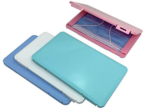 Dreamskull 4 Stück Masken Aufbewahrungsbox Aufbewahrungsclip Maske Aufbewahrung Box Clip Tragbar Faltbar Mundmaske Aufbewahren Tasche Antistaub für Geldbörse Taschen