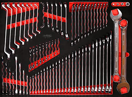 KS Tools 821.0076 Schraubenschlüssel-Satz in Schaumstoffeinlage, 76-tlg