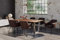 SAM 7tlg. Essgruppe Dora 140 x 80 cm, Mangoholz massiv & naturfarben, Baumkantentisch mit V-Metallgestell in Silber + 6X Stuhl Kirin in Wildleder-Optik