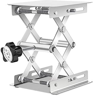 Laborhebebühne 100x100mm Scherenständer Hubtisch, Edelstahl Scherenheber Lab Jack Laborständer Hebebühne Labor, Scherenhebebühne, Hebehöhenbereich von 45mm bis 158mm