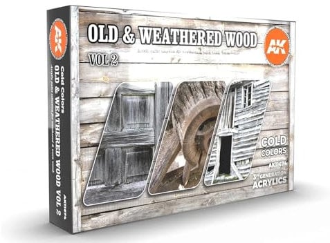 AK Interactive 3G Old & Weathered Wood Vol 2 – Modellierfarben und Zubehör, aus Kunststoff, Artikelnr. AK-11674