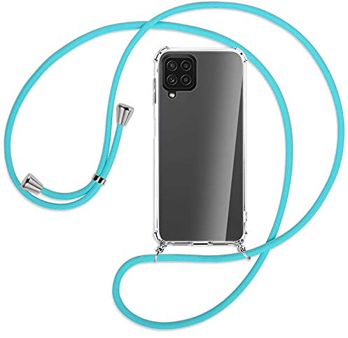 mtb more energy® Handykette kompatibel mit Samsung Galaxy A22 4G (SM-A225, 6.4'') - türkis - Smartphone Hülle zum Umhängen - Anti Shock Full TPU Case
