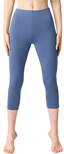Bellivalini Damen 3/4 Leggings aus Baumwolle BLV50-199 (Jeans,M)