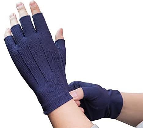 iNszkoos Guanti da guida a mezze dita per uomini e donne, guanti touch screen estivi con protezione UV, guanti per protezione solare, in cotone traspirante, antiscivolo, per ciclismo, golf, pesca