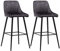 Duhome Barhocker Set Samt Vintage, Barstuhl 78cm Tresenhocker Bistrohocker Gut Gepolstert mit Lehne für Küche Bistro Counter, Schwarz