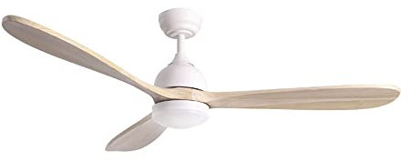 Sulion Ventilador de techo grande con luz led y mando a distancia, Tonda blanco, Motor DC, 3 aspas, 6 velocidades.