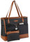 Kasgo Handtasche Damen, Groß Shopper Tote Bag 15.6 zoll Notebooktasche Wasserabweisend Laptop Tasche Schultertasche Aktentasche für Arbeit Reise Lehrer mit Gepäckmanschette Schwarz und Braun