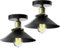 Heilmetz Deckenlampe Schwarz, Lampenschirm Metall, E27, Vintage Retro Deckenleuchte für Flur Wohnzimmer Schlafzimmer Küche, Industrial Lampe Decke, 2 Stücke