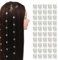 50 Stück Dreadlocks Verstellbar Metall Cuffs Aluminium Haar Geflecht Ringe Haarspangen Zubehör (Silber)