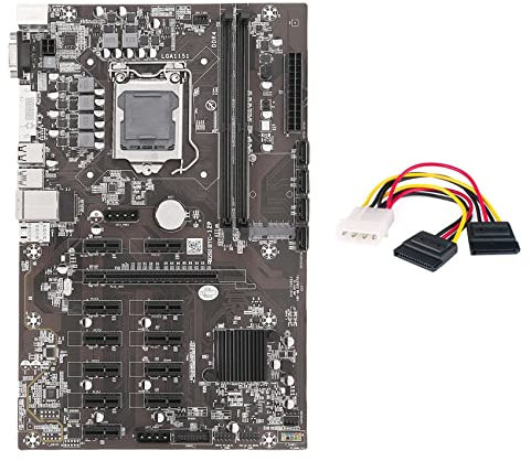 Zunedhys B250B ETH Mining Motherboard+4PIN to SATA Cable LGA1151 DDR4 12XGraphics Card Slot MSATA SATA3.0 for BTC Mining