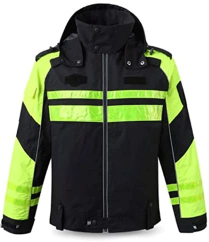 Warnweste Reflektorweste Radfahren Reflektierender Anzug, Oxford Tuch Sicherheitsjacke Männer Schwarz Winddicht Winter Warme Atmungsaktive Arbeitskleidung Sicherheitsweste ( Blue : A , Size : 3XL )
