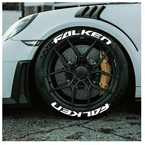 ZeNaha 8 Stück/Set Reifen Buchstaben Aufkleber 1,38 Zoll Höhe 3D Auto Aufkleber Tuning Logo Reifen Schriftzug Aufkleber Auto/Motorrad DIY Label Buchstaben Aufkleber (Color : 8letter, Size : 1.38 Inc