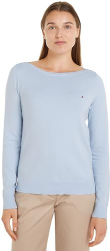 Tommy Hilfiger Damen Pullover Strickpullover, Blau (Breezy Blue), S