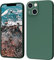 ORDA für iPhone 13 Mini Hülle Silikon Case, Handyhülle für iPhone 13 Mini 2023 Ultra Dünn Slim mit Microfiber, Kratzfeste Rundumschutz Case Schutzhülle Hülle für iPhone 13 Mini 5.4'' Dunkel Grün